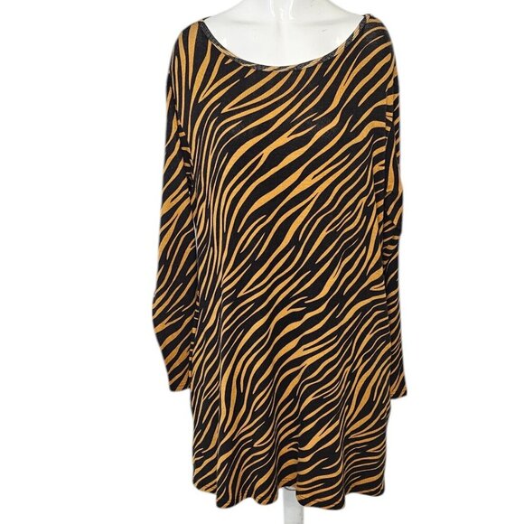 Smash + Tess Womens The Sweater Weather Dress, Teresa Tiger, Tunic, Pockets, M - Picture 1 of 9